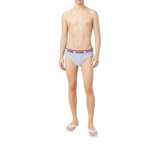 Moschino Logo Waistband Brief Light Blue