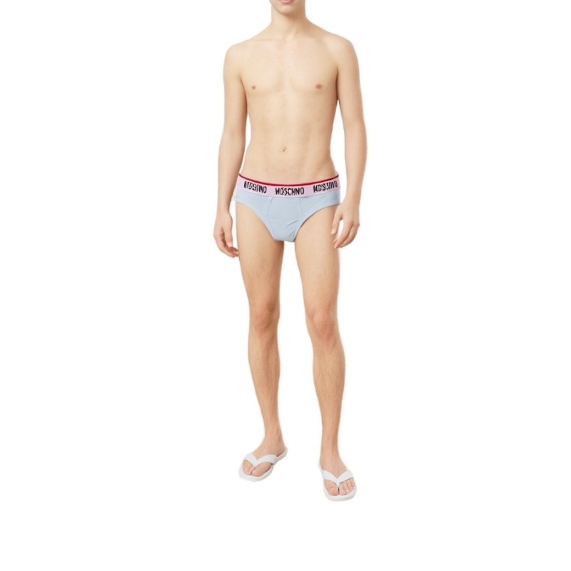 Moschino Logo Waistband Brief Light Blue