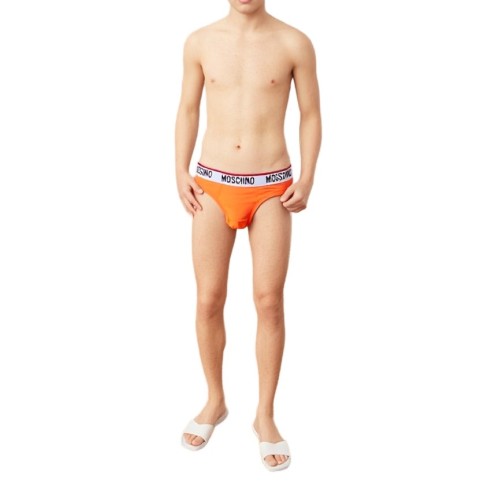 Moschino Logo Waistband Briefs Orange