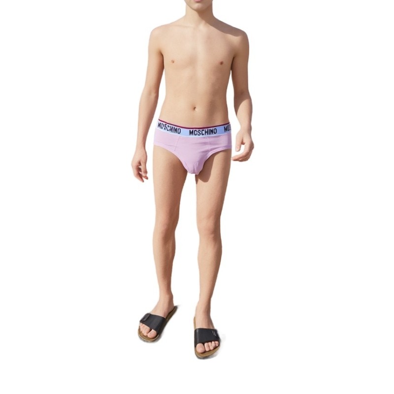 Moschino Cotton Pink Briefs Men