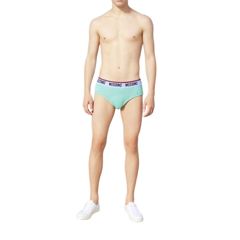 Moschino Cotton Stretch Briefs Green 3-Pack