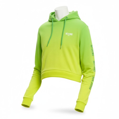 Moschino Lime Green Cropped Hoodie