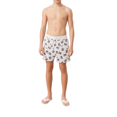 Moschino Teddy Bear Print Swim Shorts Multi White