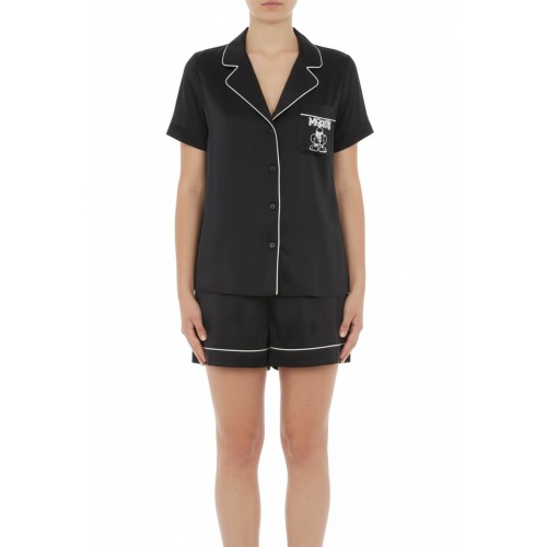 Moschino Black Pajama Set White Piping