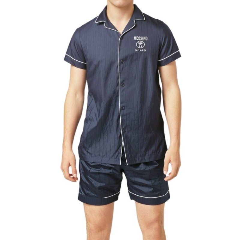 Moschino Milano Short Sleeve Pajama Set Black