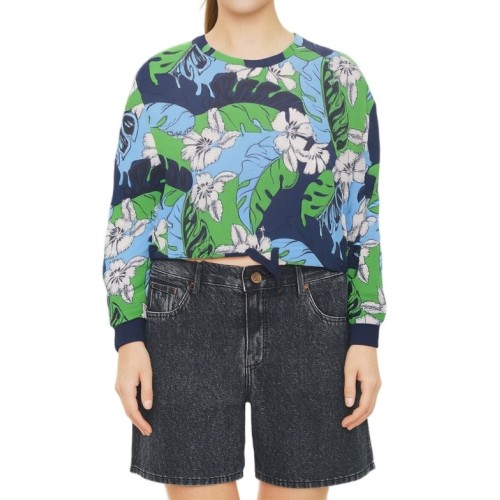 Moschino Tropical Floral Crewneck Sweatshirt Multicolor