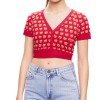 Moschino Teddy Bear Crop Sweatshirt Red
