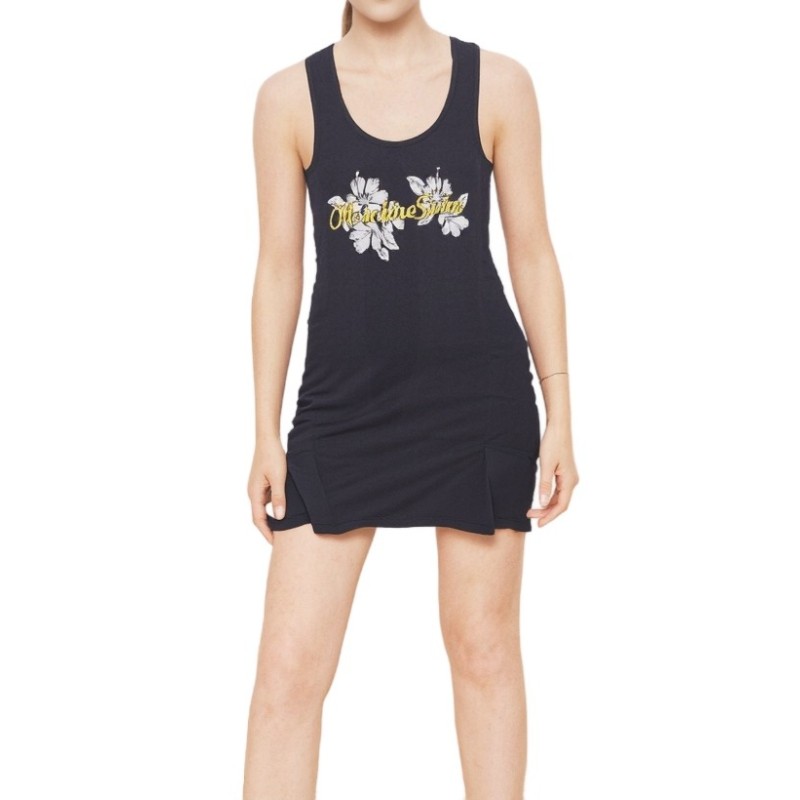 Moschino Spring Floral Tank Dress Black