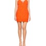 Moschino Orange Textured Halter Mini Dress