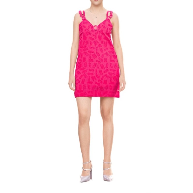 Moschino Pink Lace Sleeveless Mini Dress