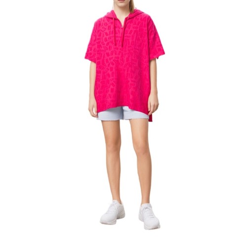 Moschino Oversized Terry Hoodie Dress Pink