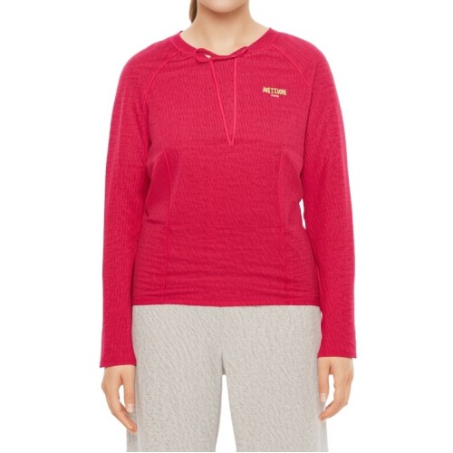 Moschino Ribbed Cotton Hoodie Red