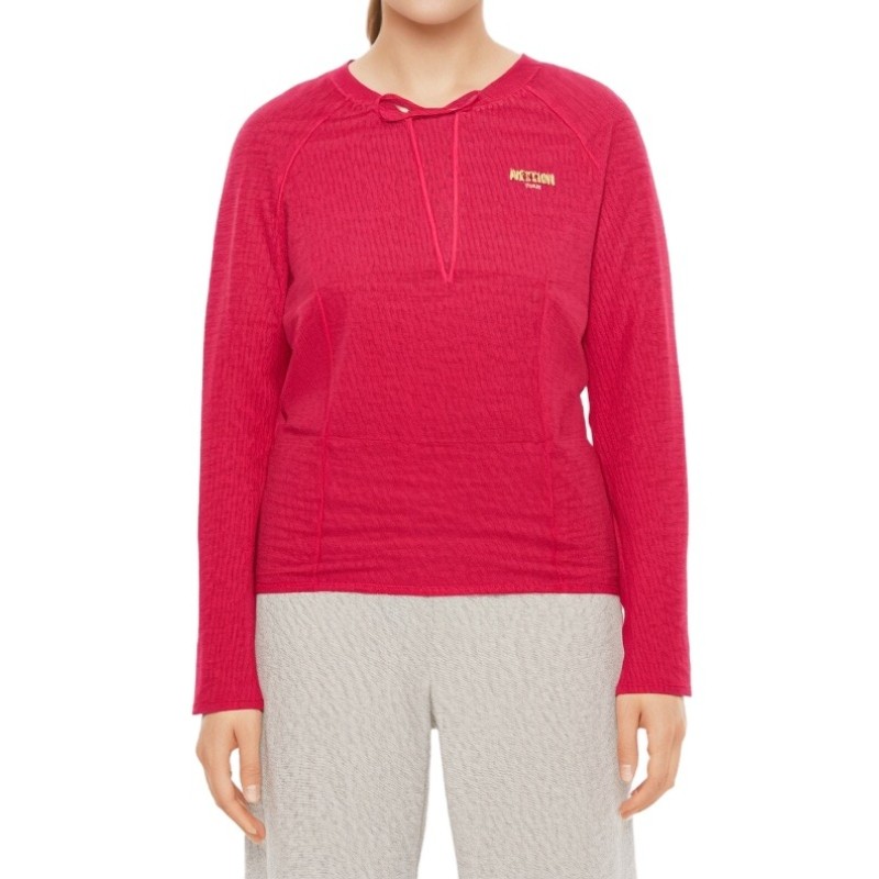 Moschino Ribbed Cotton Hoodie Red