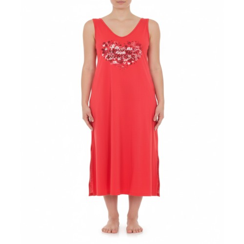 Moschino Heart Sequin Nightdress Red