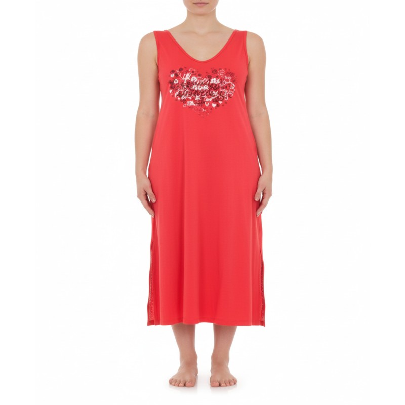 Moschino Heart Sequin Nightdress Red