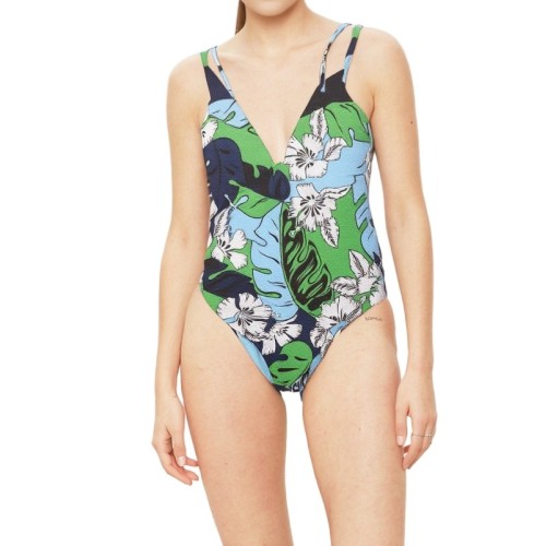 Moschino Tropical Floral One-Piece Swimsuit Multicolor