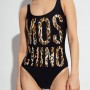 Moschino Leopard Print One-Piece Swimsuit Black