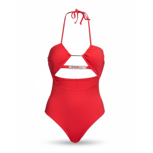 Moschino Red Cutout One-Piece Swimsuit