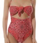 Moschino Paisley Cutout Bandana Swimsuit Red
