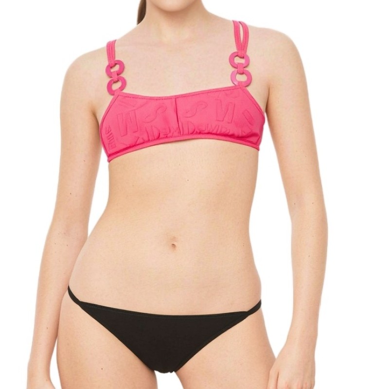 Moschino Chain Link Bikini Top Pink