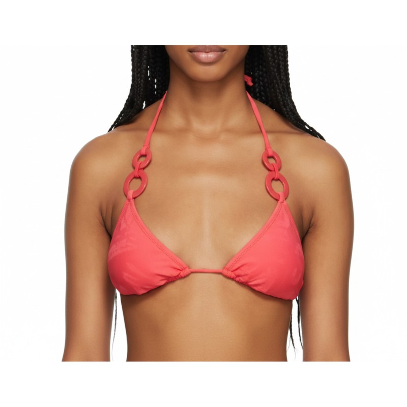 Moschino Coral Chain Detail Triangle Bikini Top
