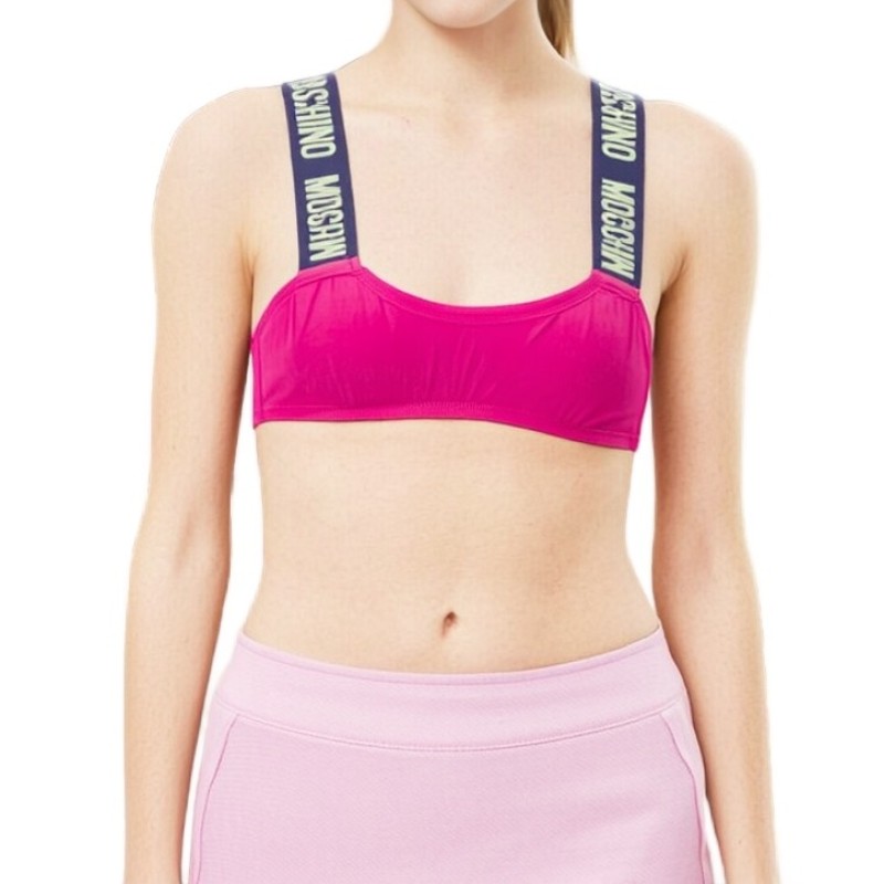 Moschino Logo Strap Sports Bra Pink