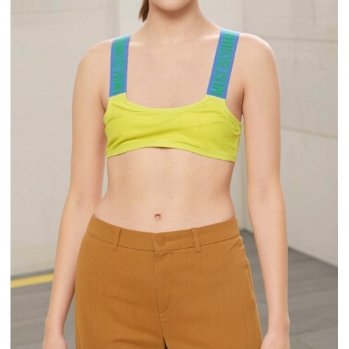 Moschino Colorblock Sports Bikini Top Yellow