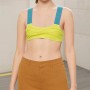 Moschino Colorblock Sports Bikini Top Yellow