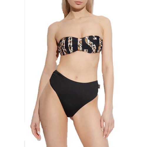 Moschino Leopard Print Strapless Bandeau Top