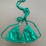 Moschino Metallic Triangle Bikini Top Green