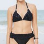 Moschino Ruffle Triangle Bikini Top Black