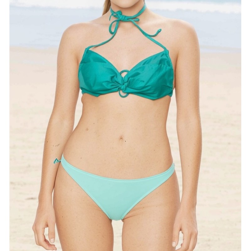 Moschino Halter Ring Detail Bikini Top Green