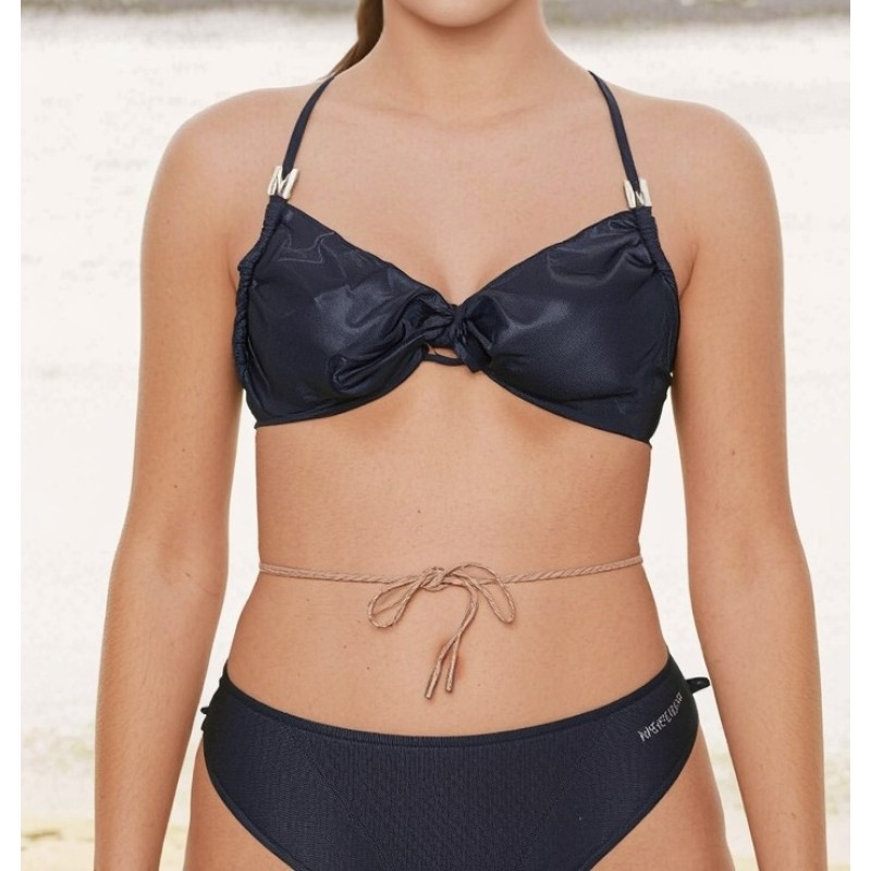 Moschino Halter Underwire Bikini Top Navy
