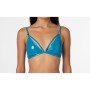 Moschino Glossy Blue Bikini Top Strappy
