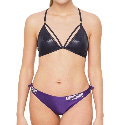 Moschino Strappy Triangle Bikini Top Black