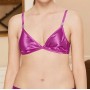 Moschino Satin Triangle Bikini Top Purple