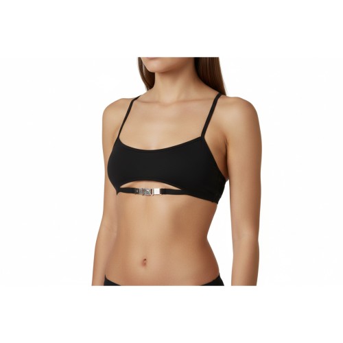 Moschino Cutout Detail Bikini Top Black