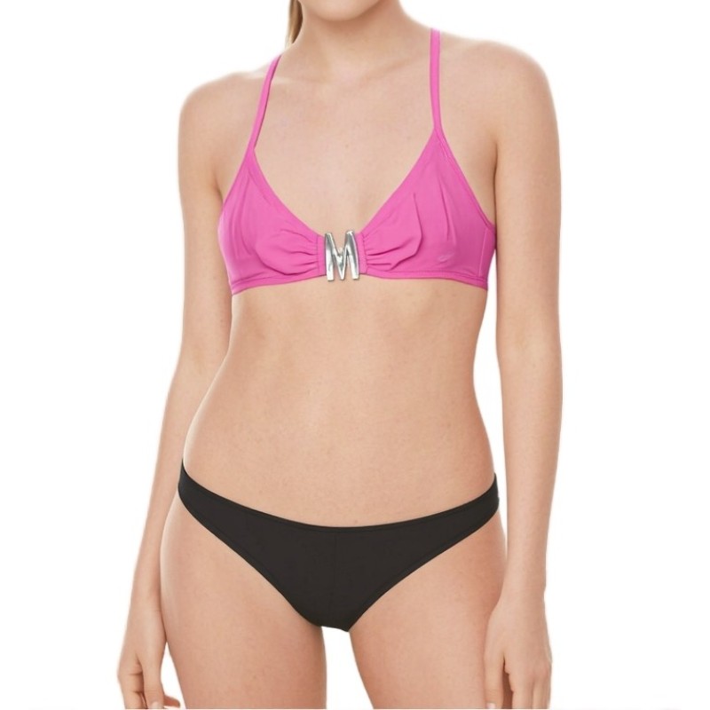 Moschino Pink Metallic Detail Bikini Top