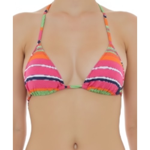 Moschino Multicolor Striped Triangle Bikini Top