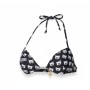 Moschino Bear Print Triangle Bikini Top Black