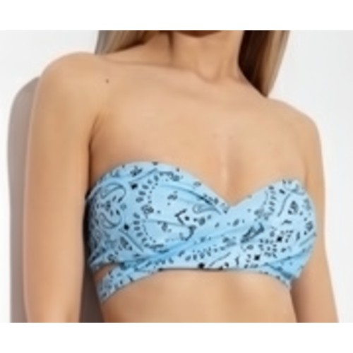 Moschino Light Blue Lace Bandeau Bikini Top