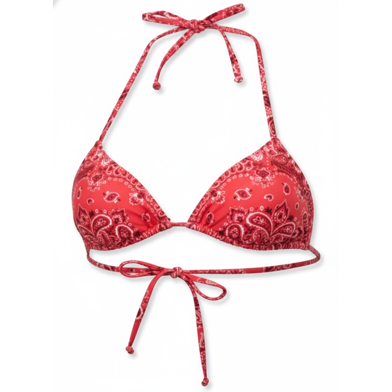Moschino Bandana Print Bikini Top Red