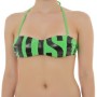 Moschino Green Black Logo Bandeau Bikini Top