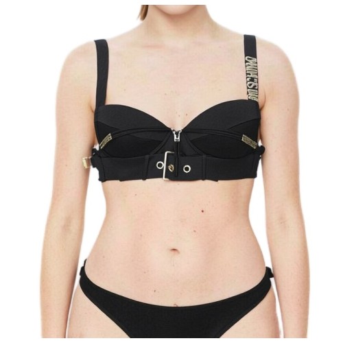 Moschino Hardware Bustier Bikini Top Black