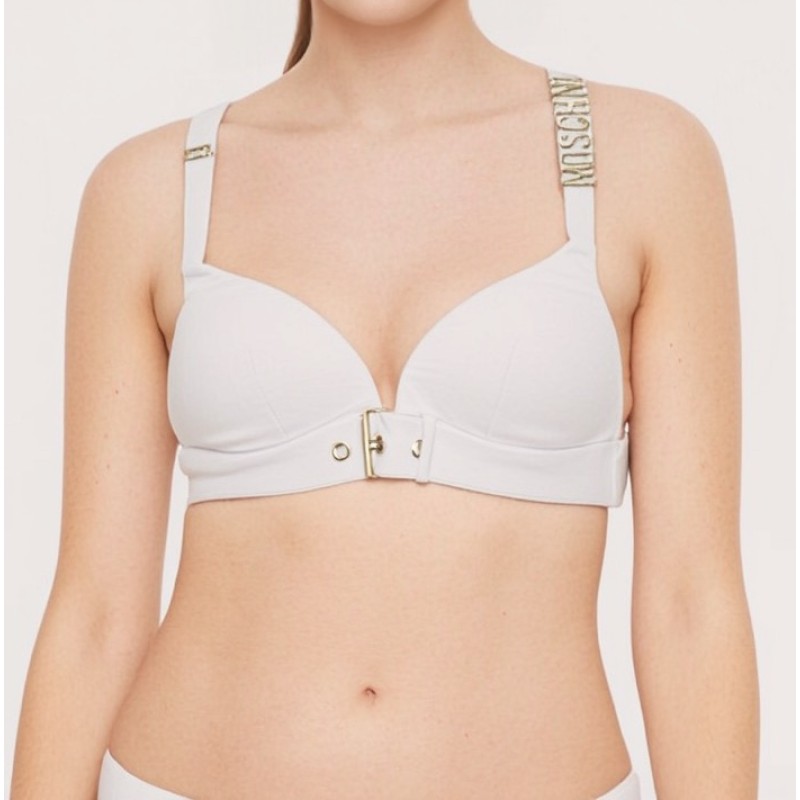 Moschino Buckle Detail Bikini Top Nude