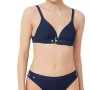 Moschino Ribbed Triangle Bikini Navy