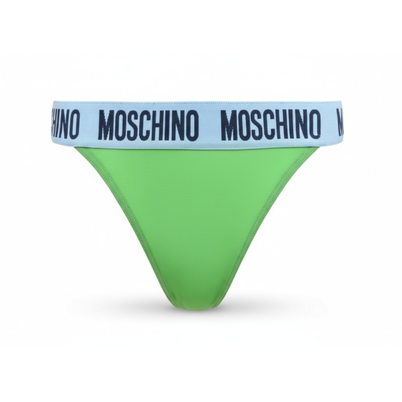 Moschino Logo Waistband Bikini Bottom Green