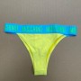 Moschino Neon Yellow Logo Bikini Bottom