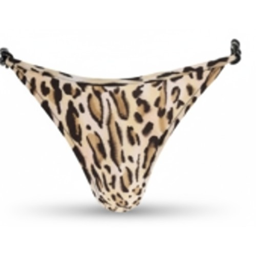 Moschino Leopard Print Bikini Bottom Beige
