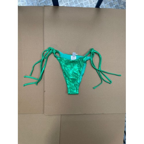 Moschino Metallic Green String Bikini Bottom